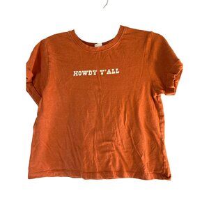 Darling Blue Girls Graphic Tee Cropped Rust Multi Size XS